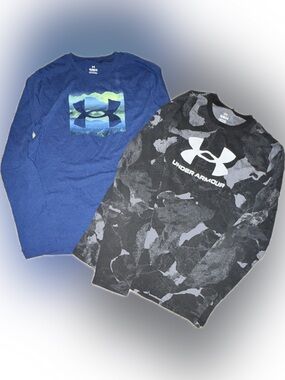 Long sleeve UA pair of tops, Boys size YL